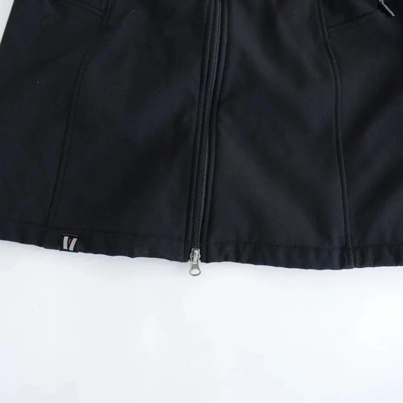 Vuarnet Black Fleece Lined Zip Up Long Length Light Jacket Size 6 - Picture 7 of 14